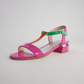 Taner Hot Pink Patent Multi Leather Heels