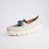 Barcelona Vanilla Multi Leather Loafers - MARCO SANTINI | Shouz