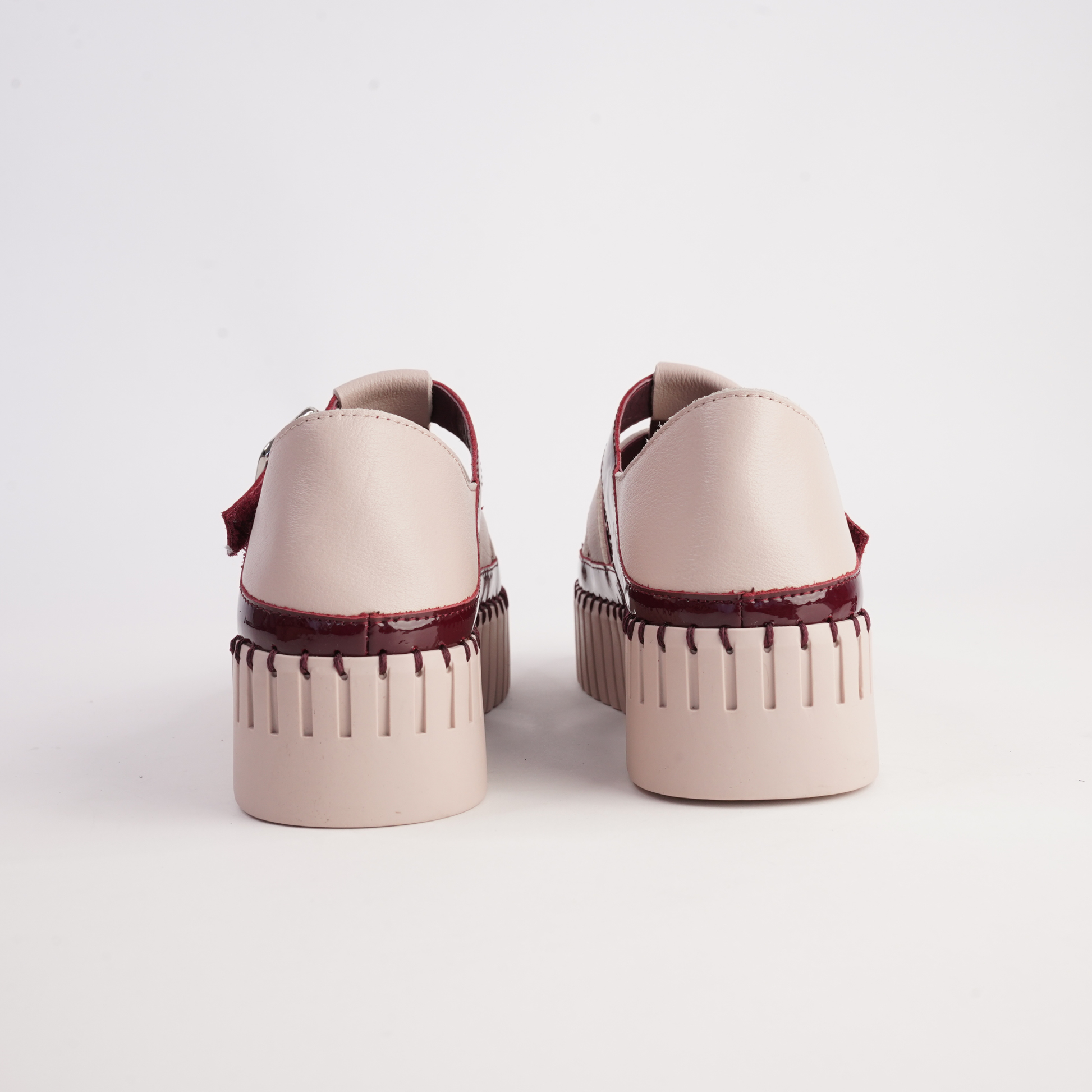 Baytown Burgundy Patent/ Nude Leather Sneakers