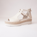 Alexys Vanilla Leather Platform Sandals