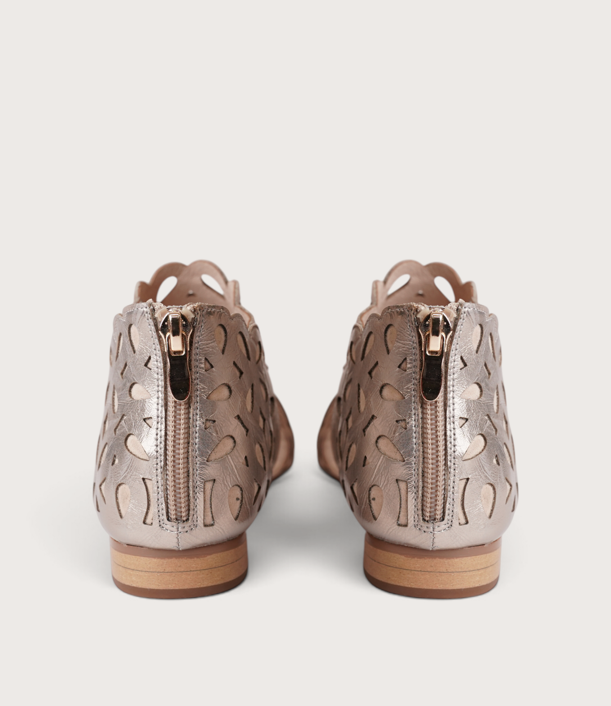Pietro Champagne Metallic Leather Sandals