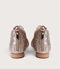 Pietro Champagne Metallic Leather Sandals