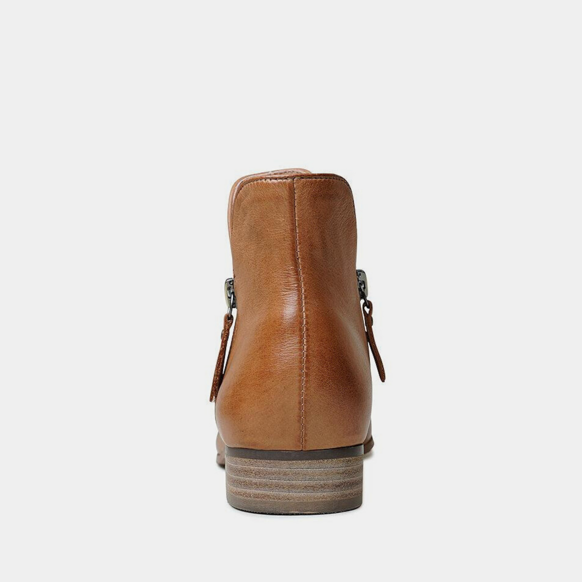 Faye Dark Tan Leather Ankle Boots