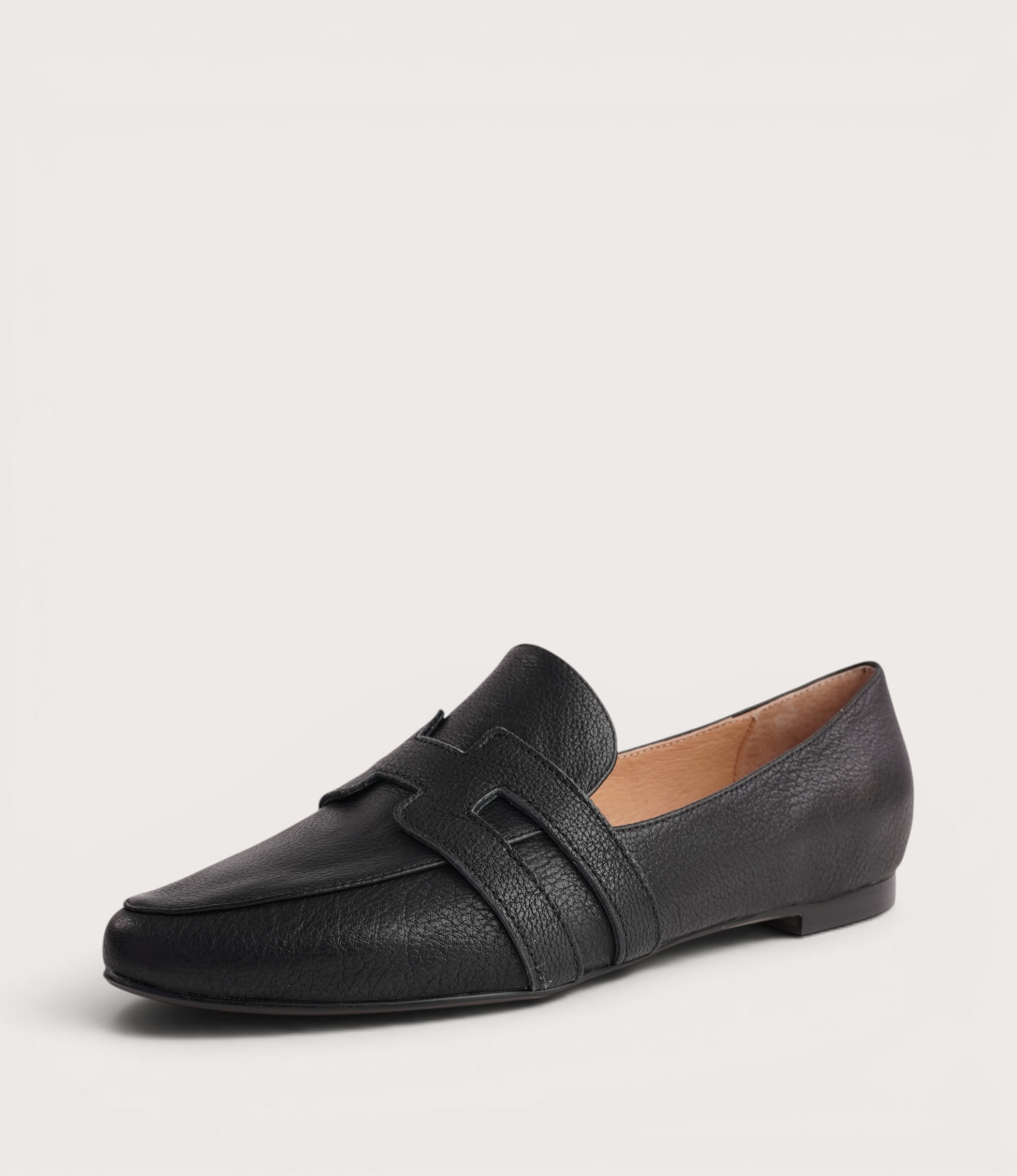 Salti Black Leather Loafers