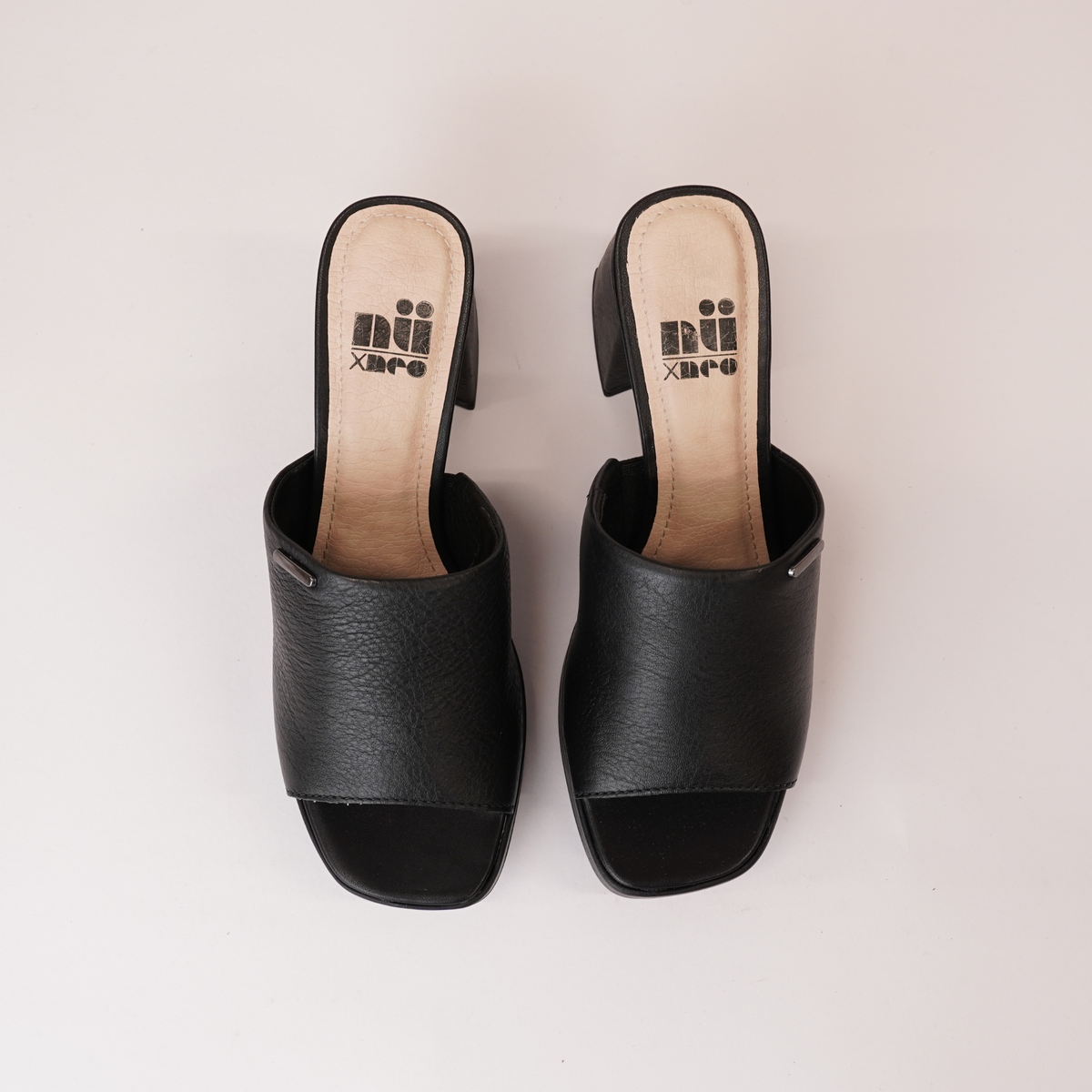 Vega Black Leather Heels - NU BY NEO | Shouz