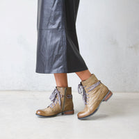 Sanja 18 Olive Leather Ankle Boots, JOSEF SEIBEL - Shouz