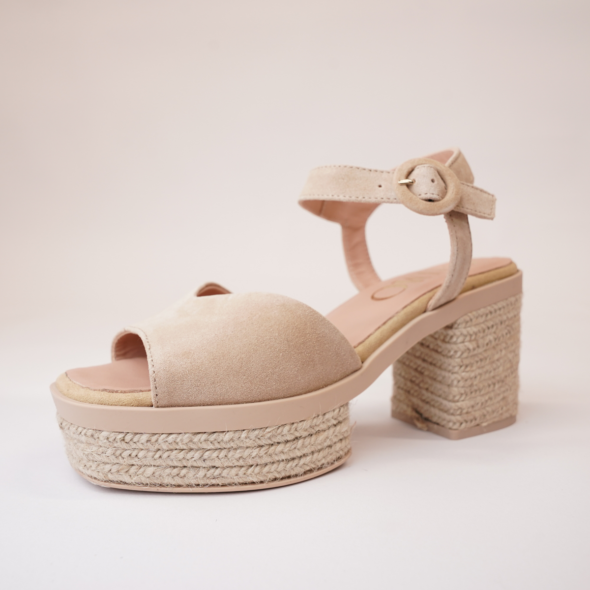 Prinia Camello Suede Leather Espadrille Heels - GAIMO | Shouz