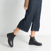 Thea Black Leather Ankle Boots