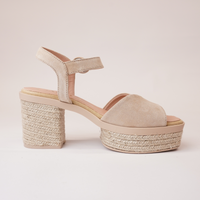 Prinia Camello Suede Leather Espadrille Heels