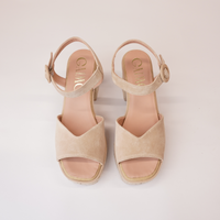 Prinia Camello Suede Leather Espadrille Heels