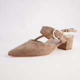 Asten Light Choc Suede Heels - TOP END | Shouz