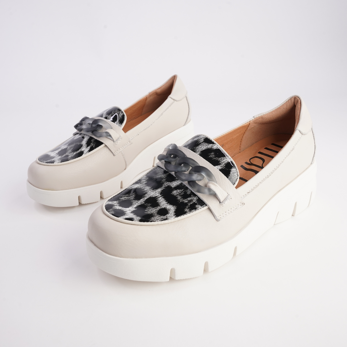 Barcelona Vanilla Multi Leather Loafers - MARCO SANTINI | Shouz