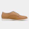 Derby Soft Tan Leather Lace Up Flats