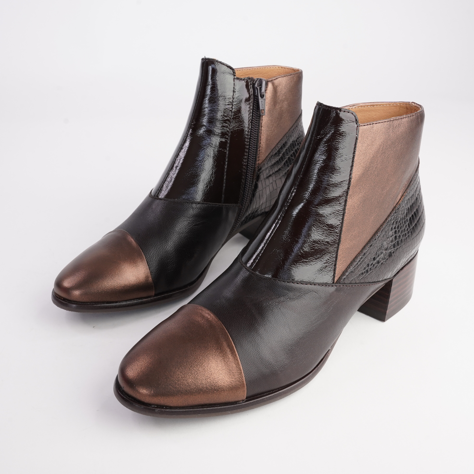 Award Coco Mix Leather Ankle Boots - BRESLEY | Shouz