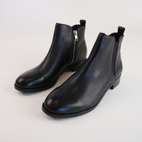 Nakta Black Leather/ Black Heel Ankle Boots