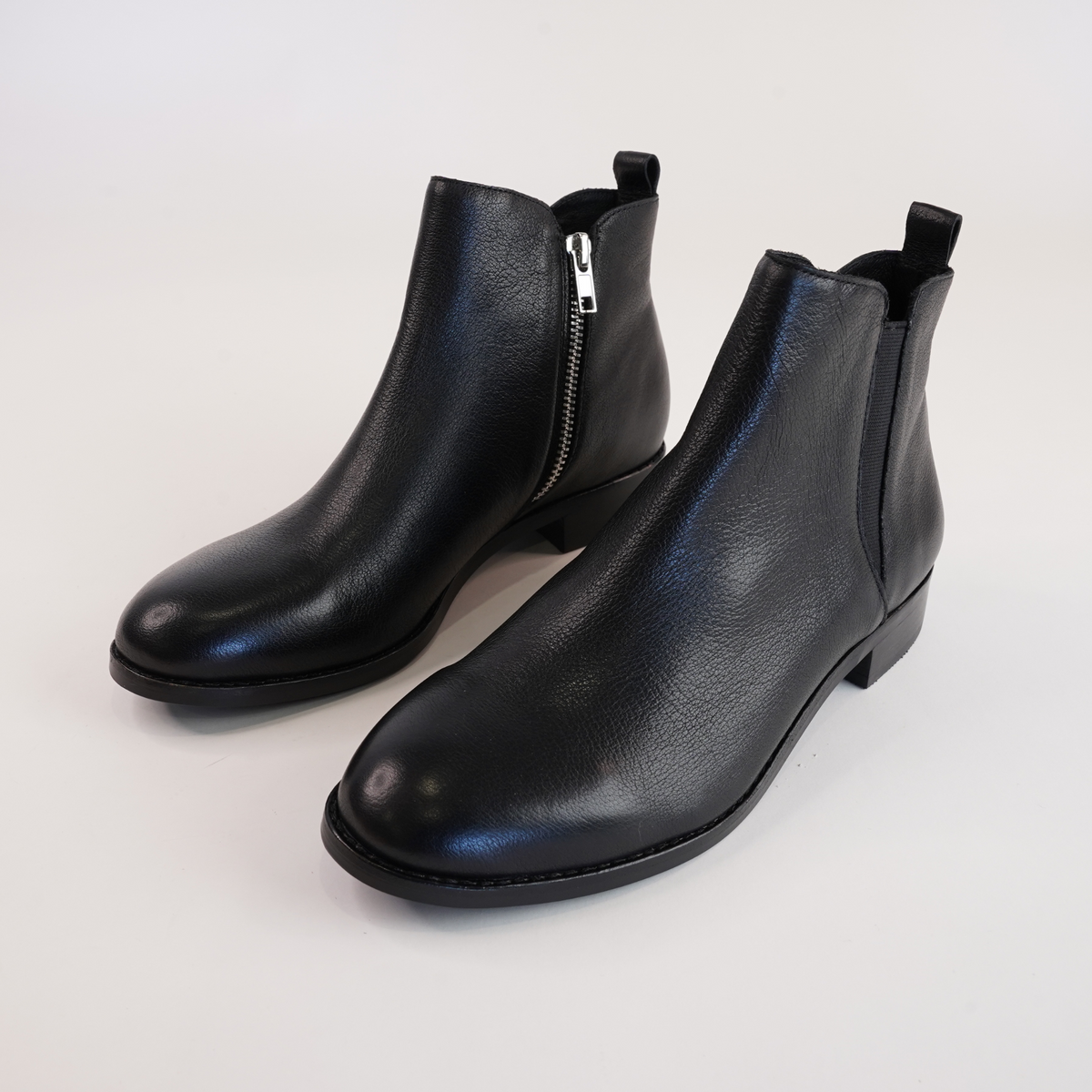Nakta Black Leather/ Black Heel Ankle Boots - DJANGO AND JULIETTE | Shouz