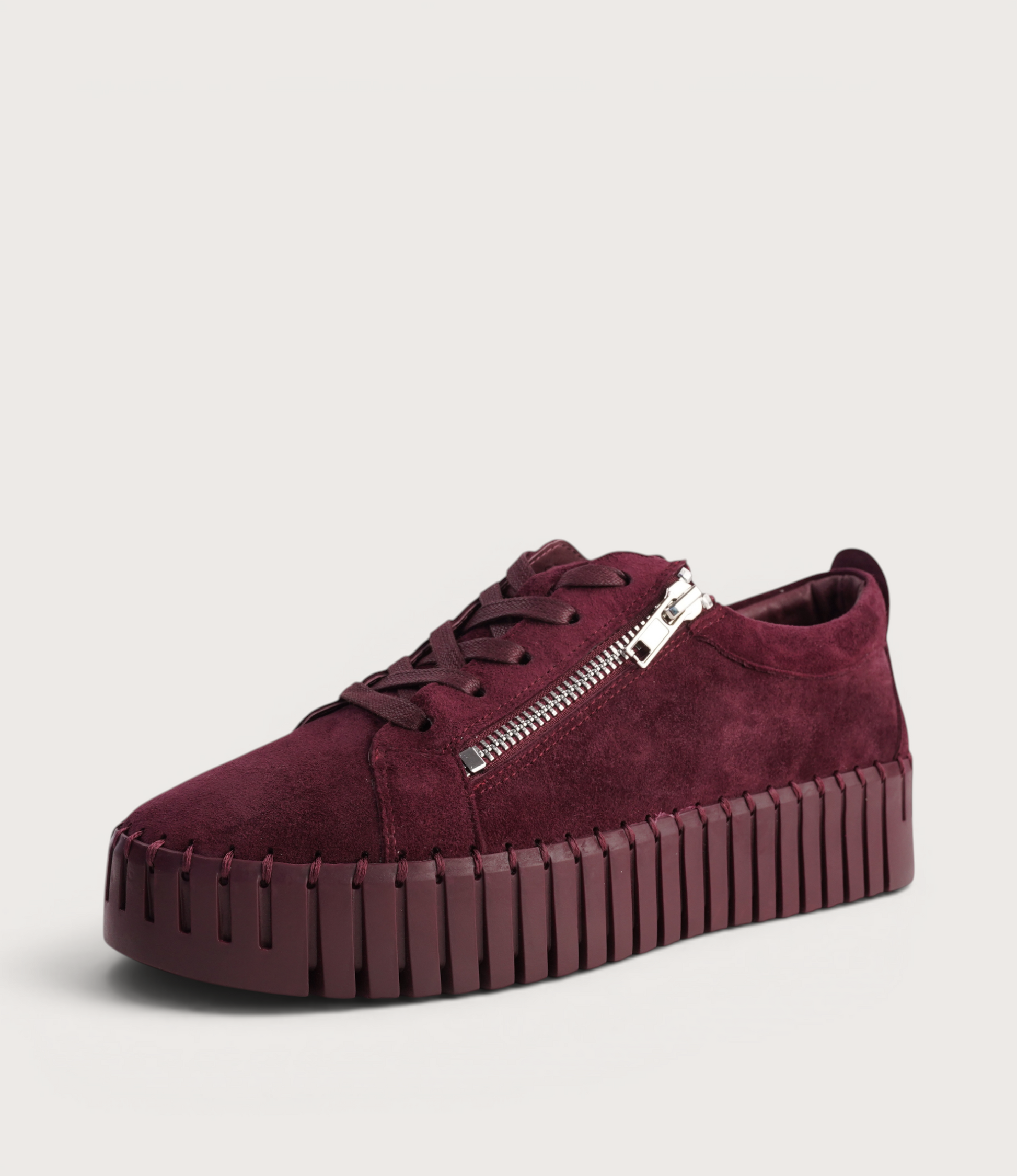 Bump Burgundy Suede/ Burgundy Sole Sneakers
