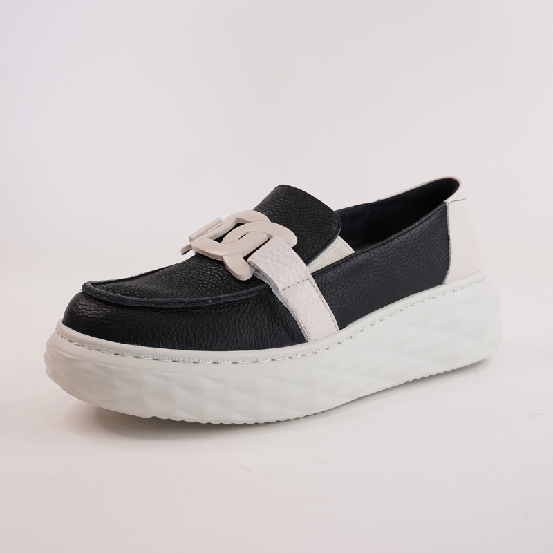 Jemma Black/ Bone Leather Loafers