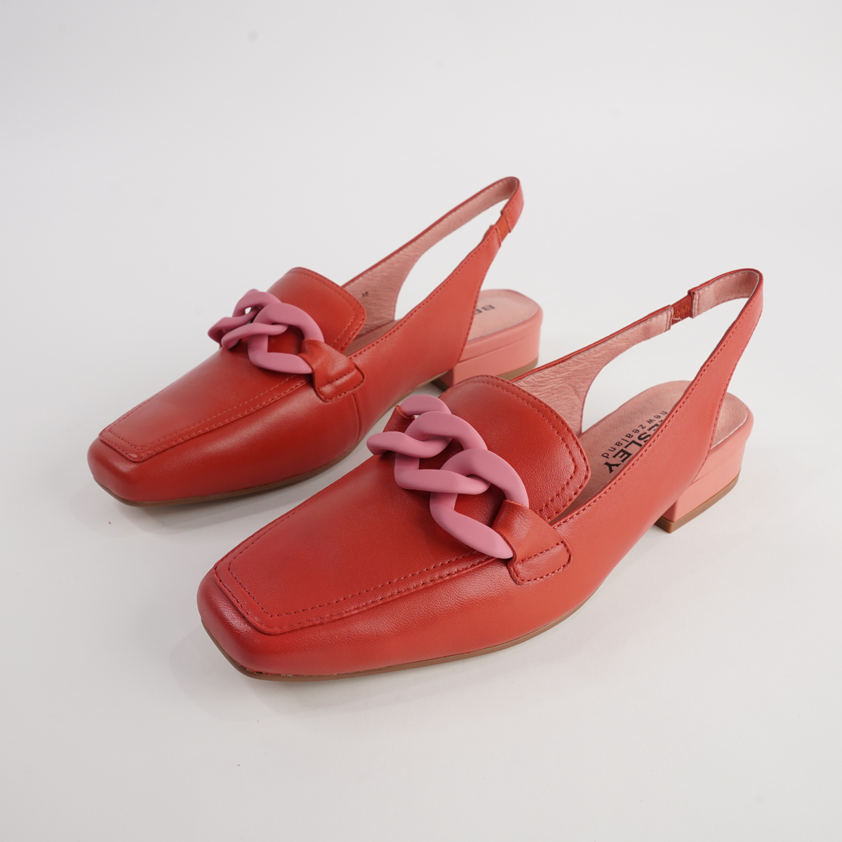 Randal Red/ Pink Leather Loafers
