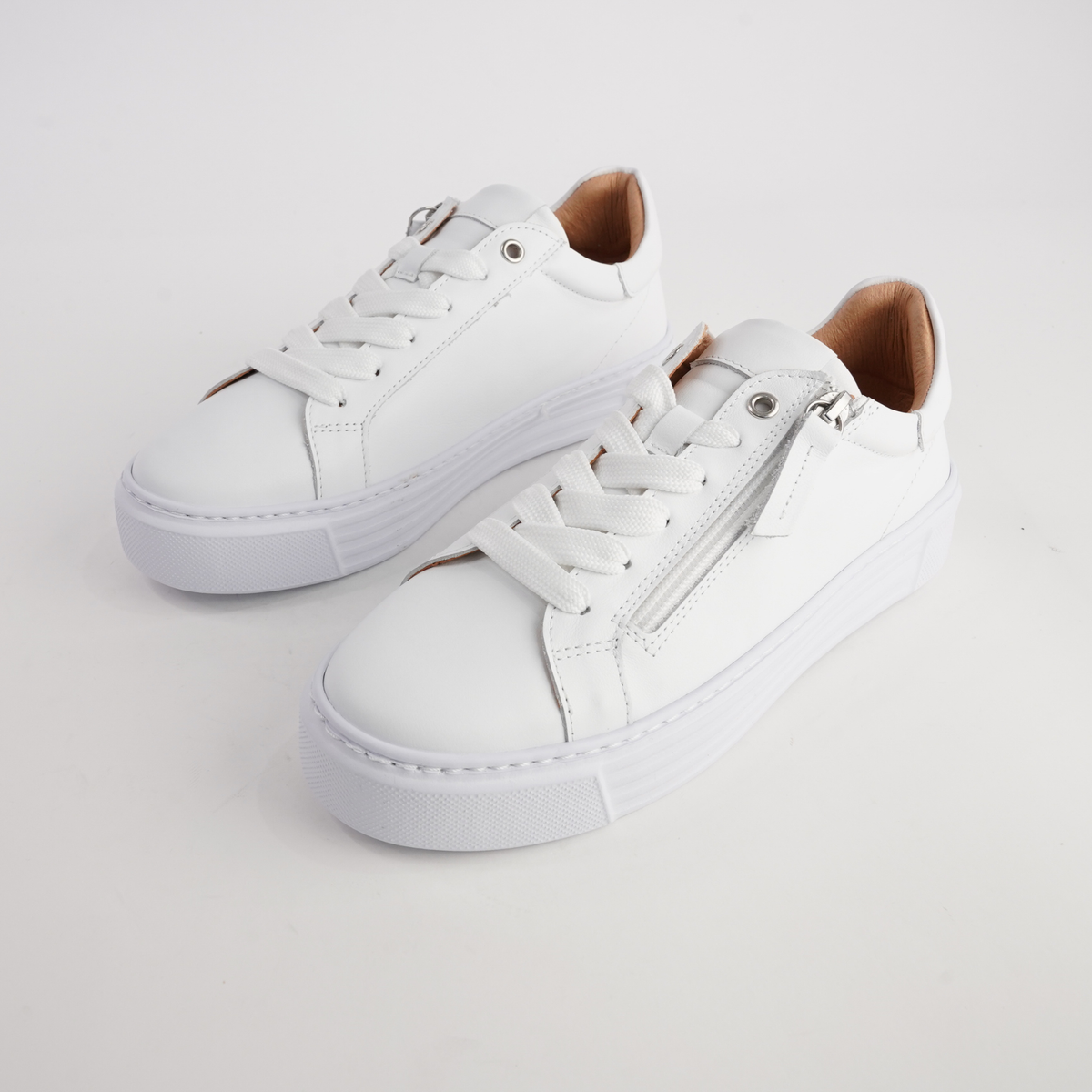 Elly White Leather Sneakers