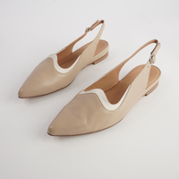 Yeska Camel Leather/ Ivory Flats