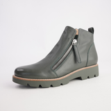Dottiz Olive Leather/ Olive Sole Ankle Boots - DJANGO AND JULIETTE | Shouz