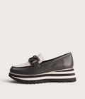 Ealia Choc/ Milk Leather Loafers