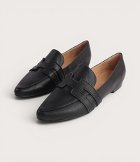 Salti Black Leather Loafers