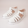 Js-2256 White/ Silver Leather Sandals