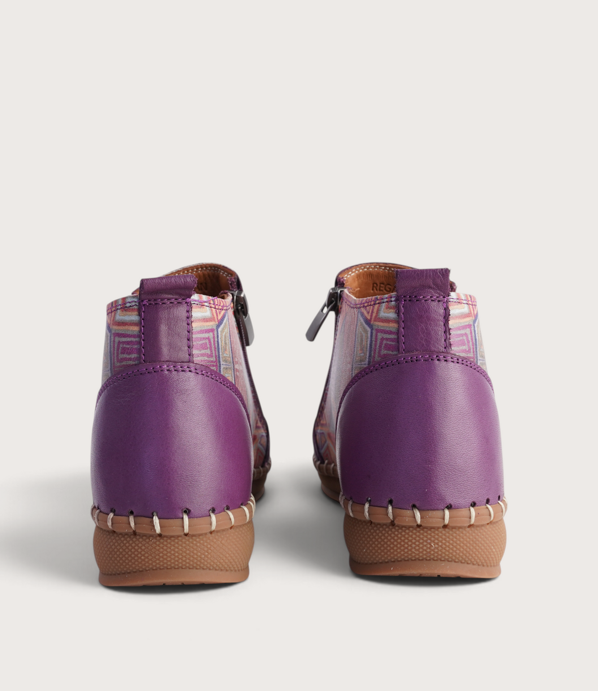 Regan Melanzana Mosaic Leather Ankle Boots