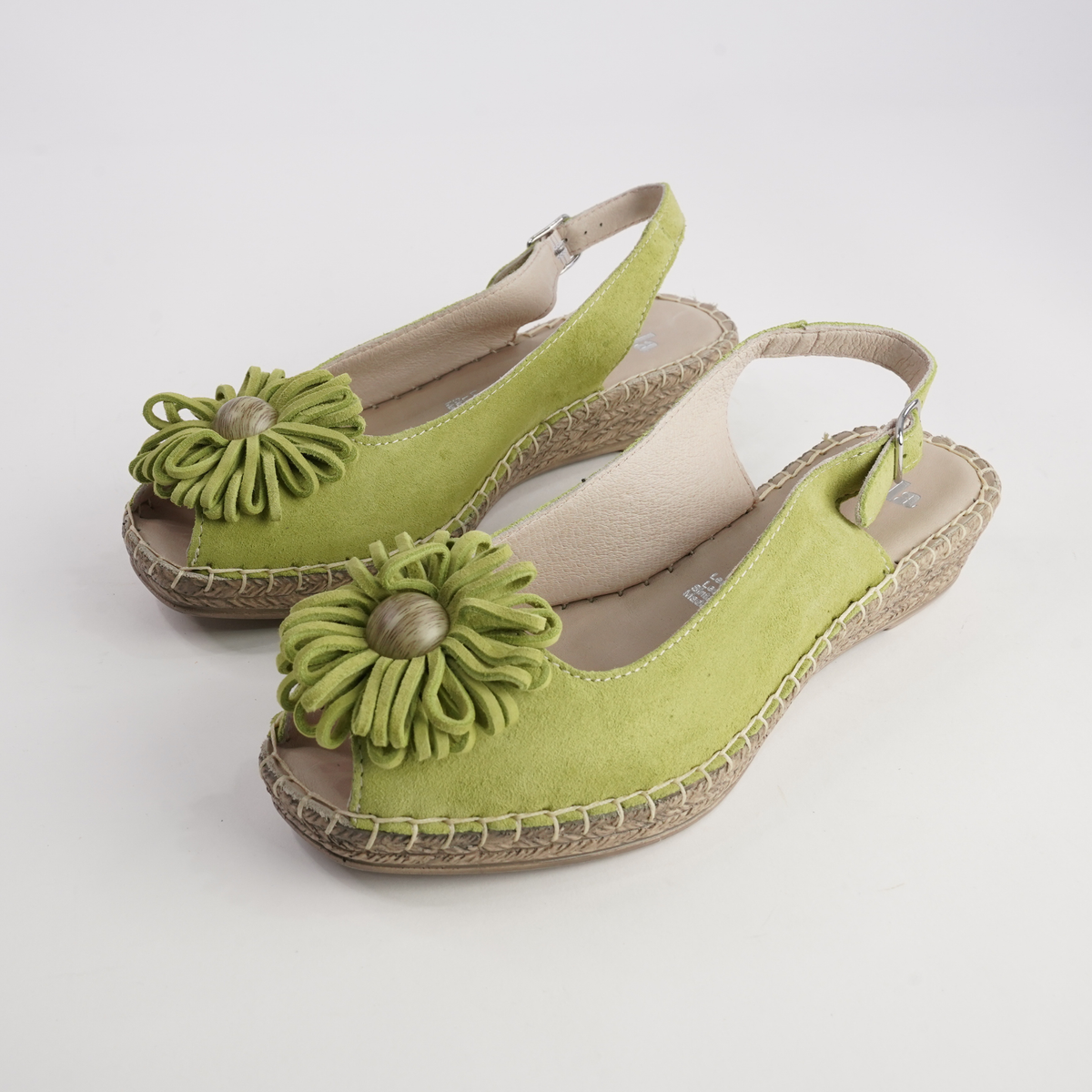 Erica Melon Leather Espadrille Wedges