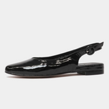 Fairy Black Patent Leather Slingback Flats