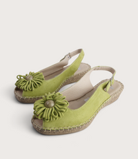 Erica Melon Suede Espadrille Wedges