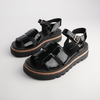 Simm Black Patent Leather Sandals