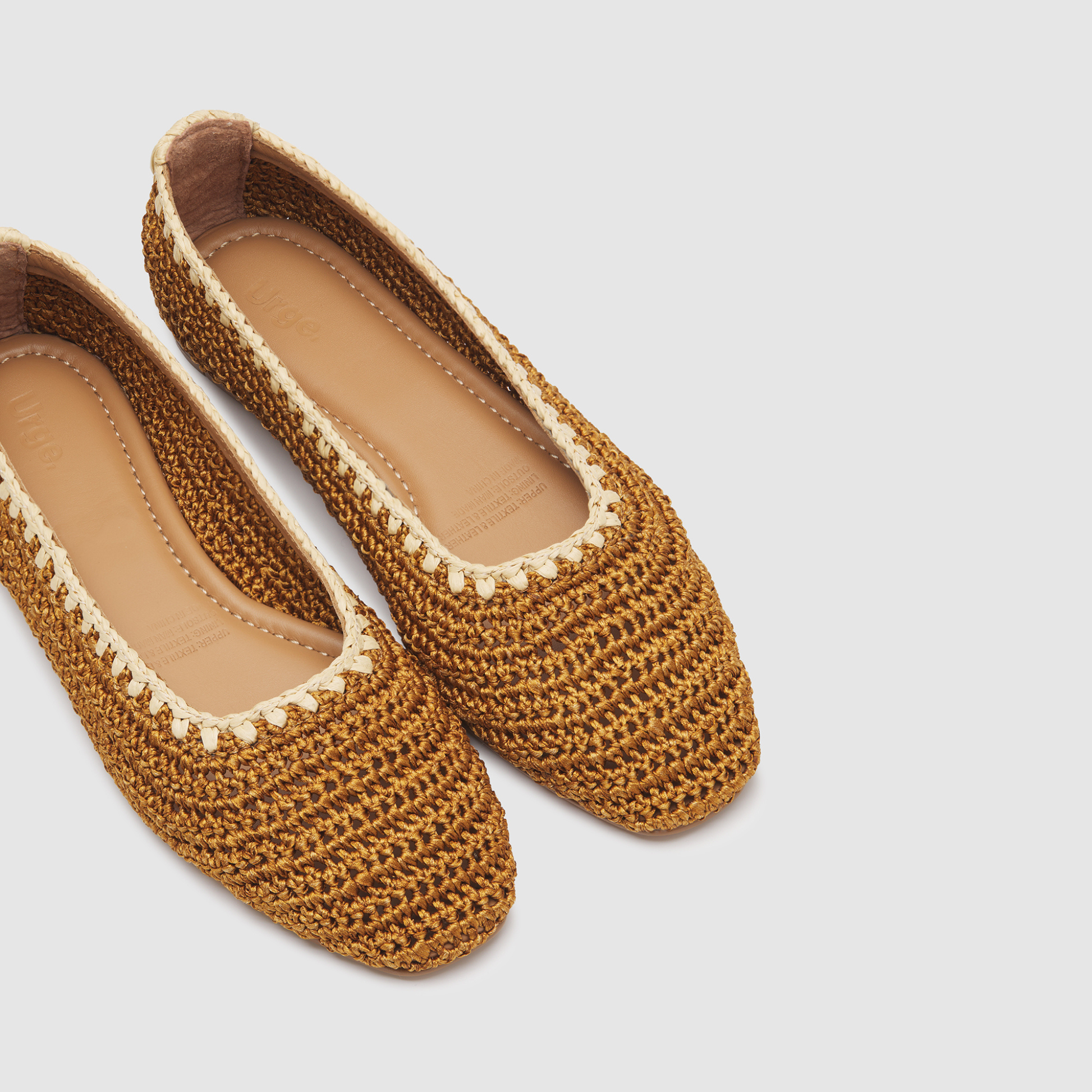 Cleo Tan Crochet Flats