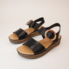 Cubbie Black Leather Sandals