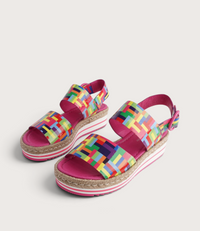 Atha Pink Stripe Multi Leather Sandals
