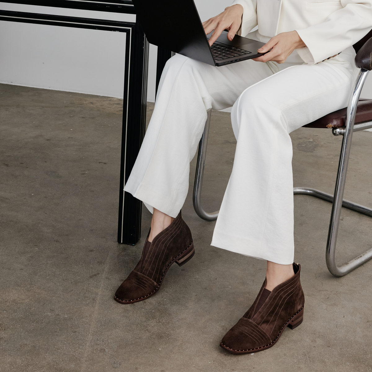 Faradays Choc Suede Ankle Boots - DJANGO AND JULIETTE | Shouz