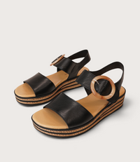 Cubbie Black Leather Sandals