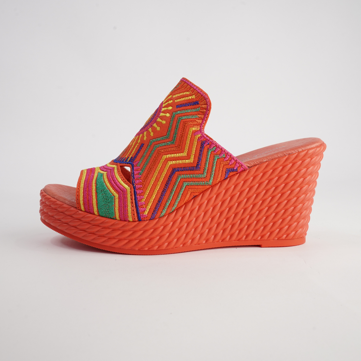 Eilam Orange Multi Leather Heels - DJANGO AND JULIETTE | Shouz