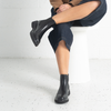 Thea Black Leather Ankle Boots