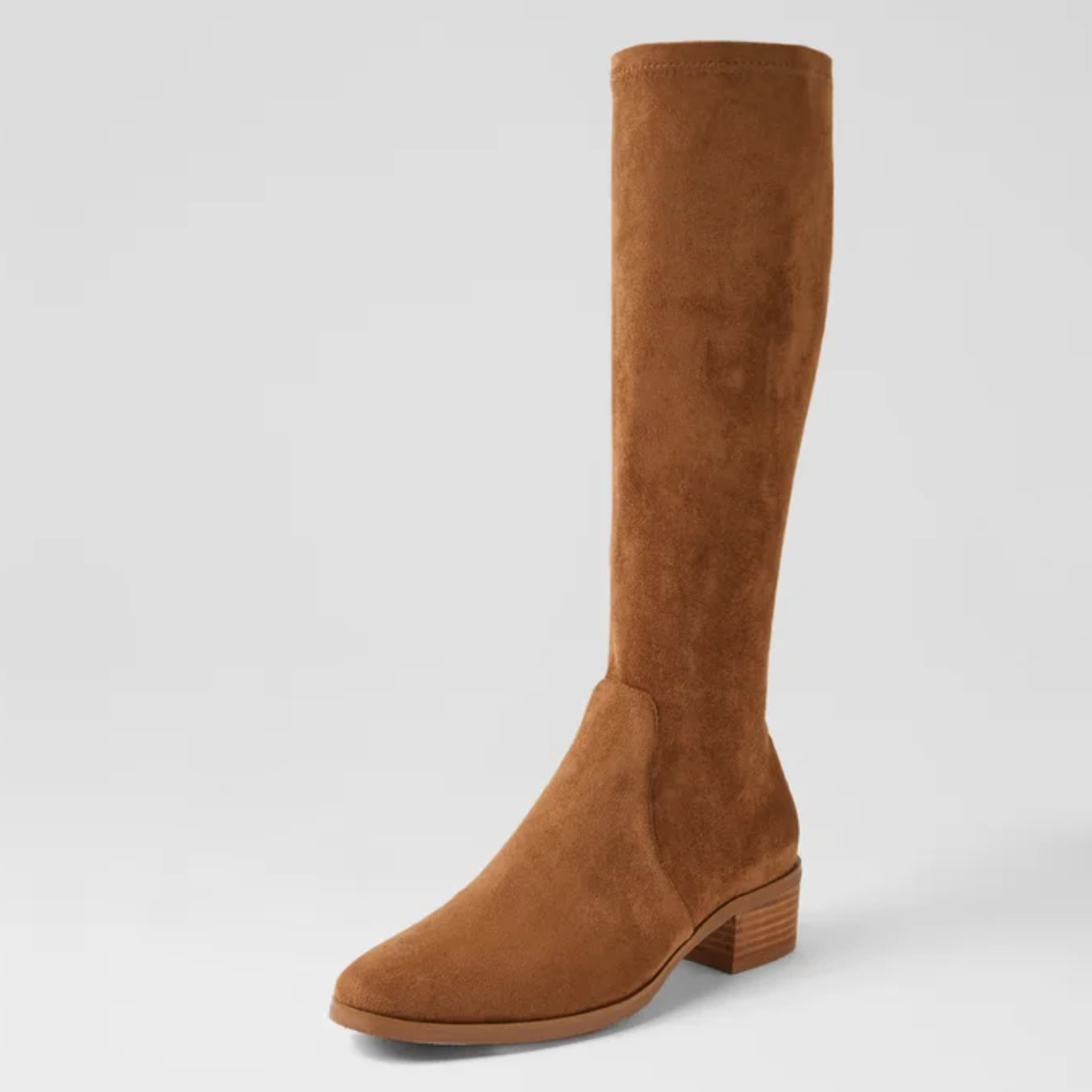 Timothie Light Choc Stretch Microsuede Boots - DJANGO AND JULIETTE | Shouz
