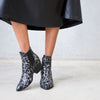 Jens Black & Silver Leather Ankle Boots