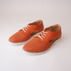 Sidecut Punch Tangerine Leather Lace Up Flats