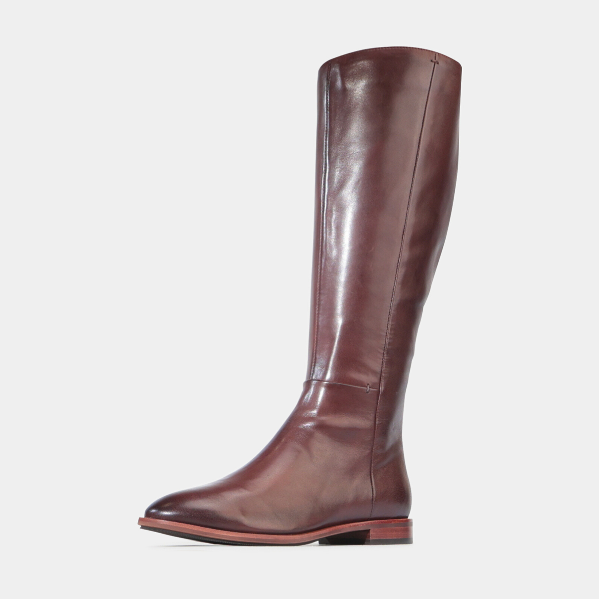Pheodora Chestnut Leather Knee High Boots - EOS FOOTWEAR | Shouz