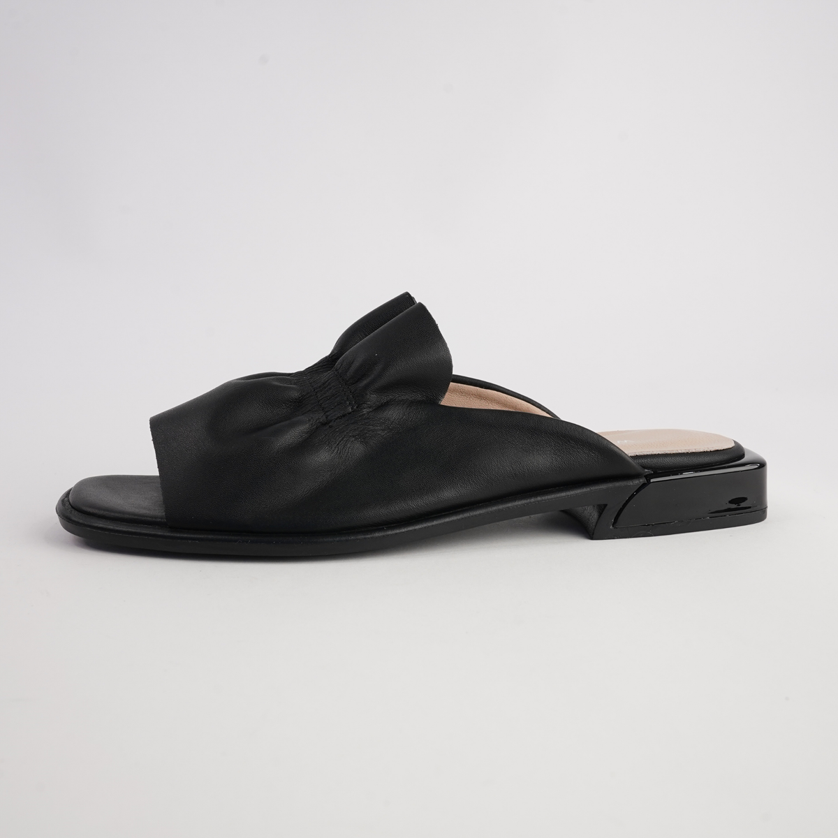 Luna Black Leather Flats - WITH GRACE | Shouz