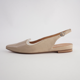 Yeska Camel Leather/ Ivory Flats - TOP END | Shouz