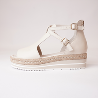 Alexys Vanilla Leather Platform Sandals