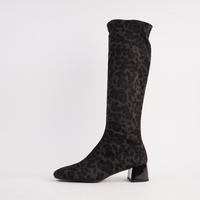 Jinx Charcoal Leopard Knee High Boots