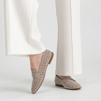 Dorothy Linen Nubuck Leather Loafers